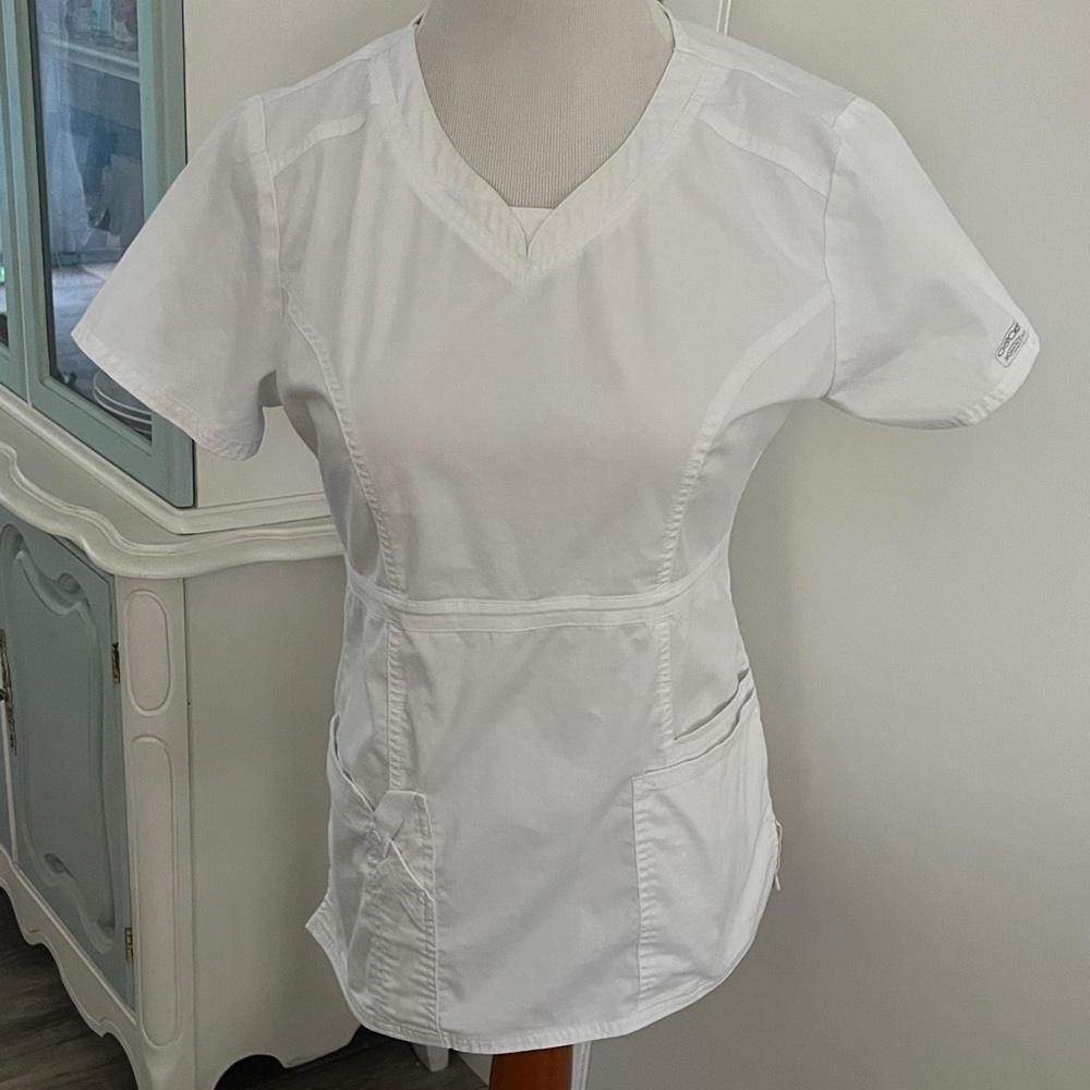 Classic White V-Neck Women's Top